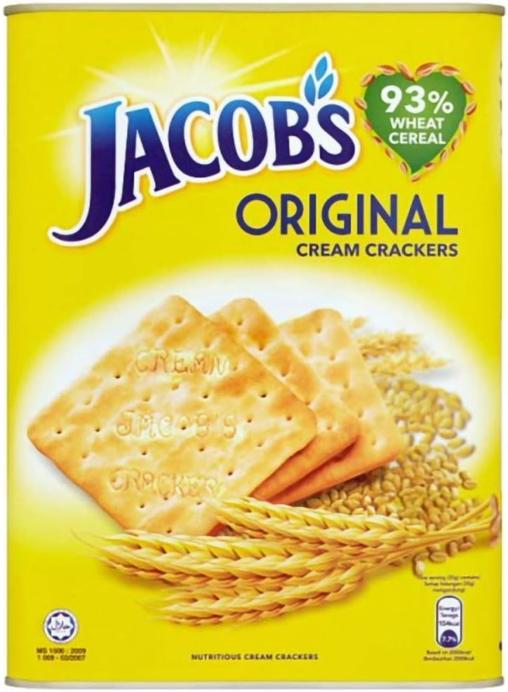 Jacob's Original Cream Crackers Wheat Cereal 700g Tin (1.54 pound) Breakfast Cereal Crackers Mondelez Malaysia