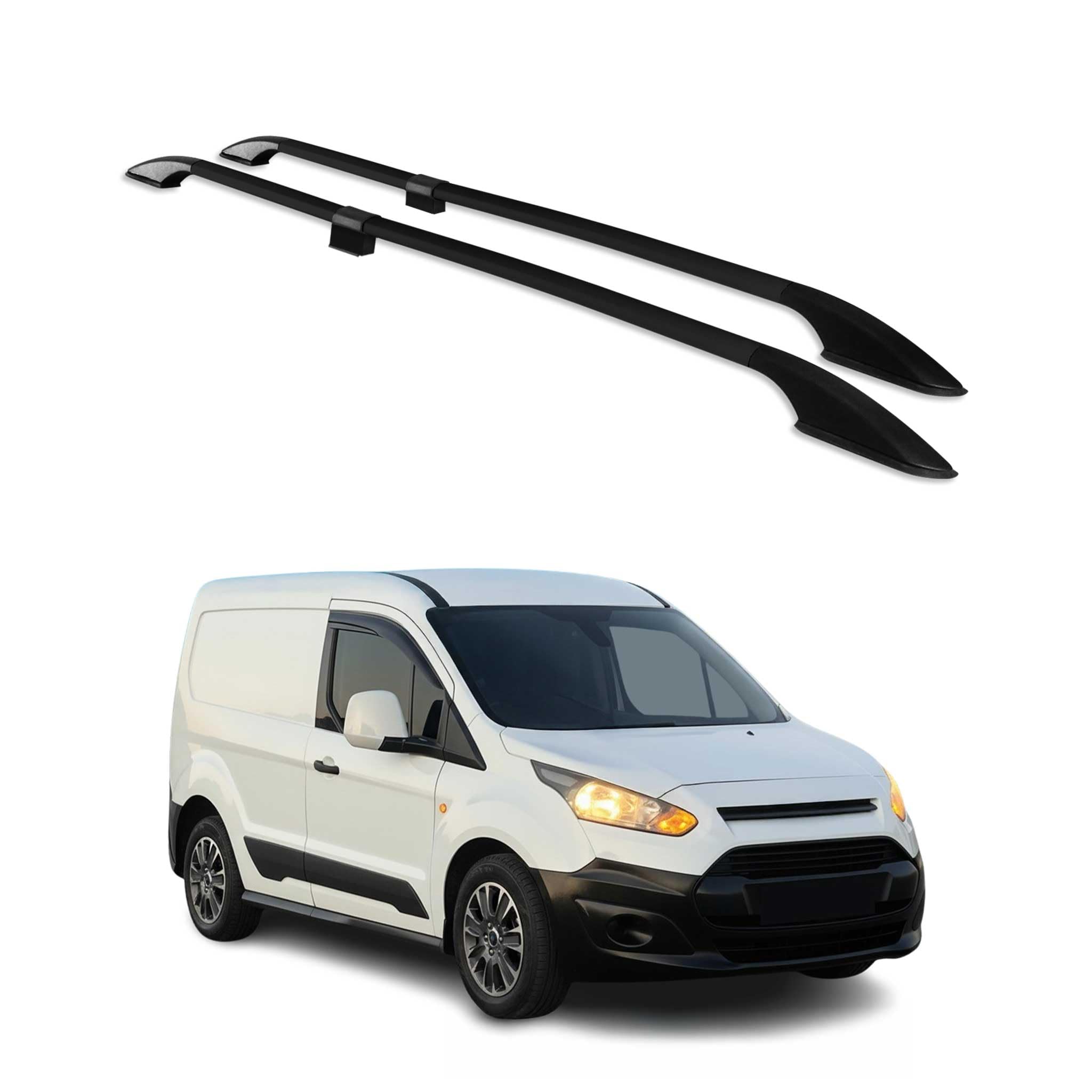 Dachreling Dachgepäckträger für Ford Connect 2014-2021 Kurzer L1 Alu Schwarz