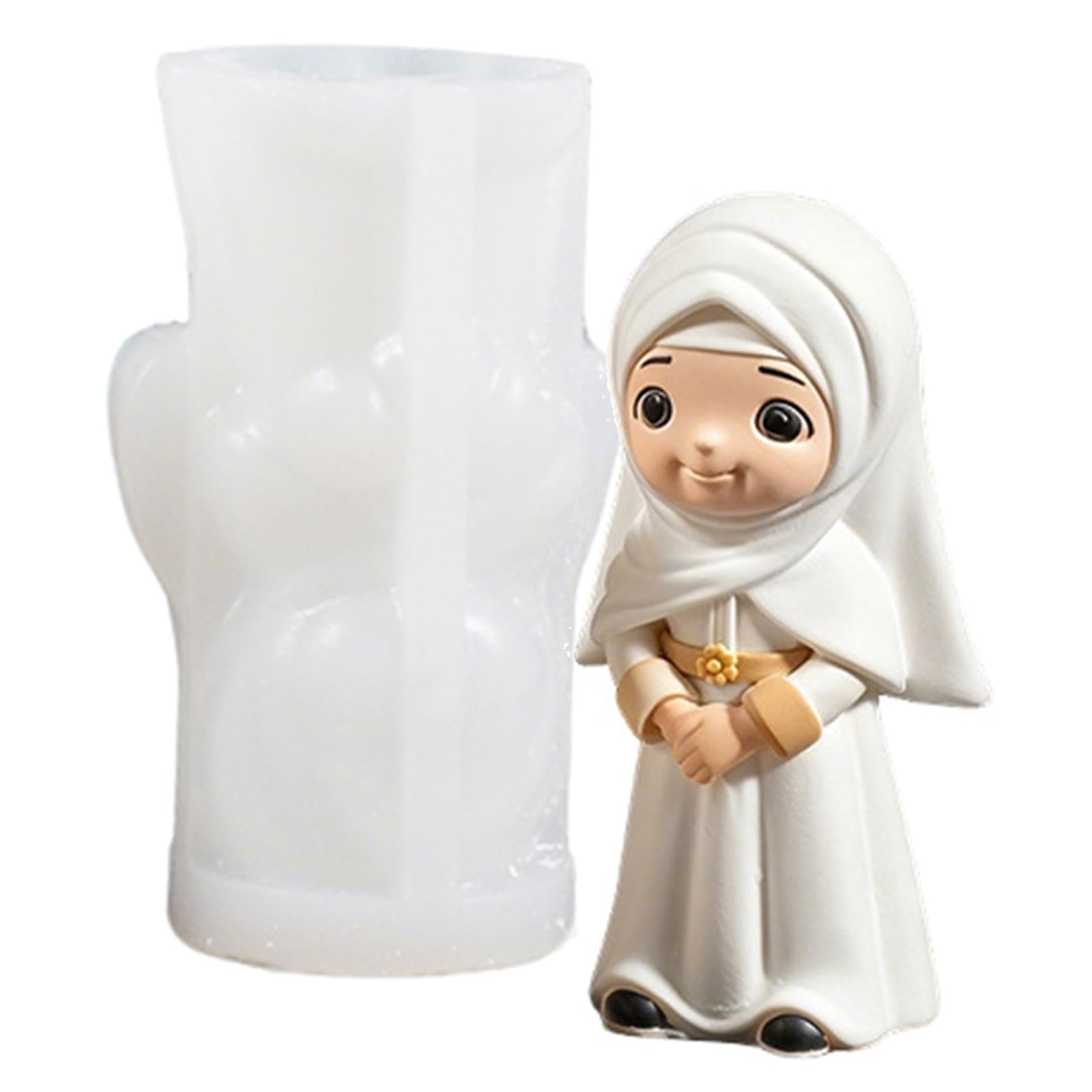 Hredwep 3D Boy and Girl Silicone Mold for Making Soaps Gypsum Figurine Decorations and Chocolates Cake Baking Gift Making Cast