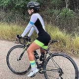 Ropa de traje de maillot de ciclismo para mujer Use cremalleras de primera calidad que no se atascan ni se enganchan y que le permitirán ponerse y quitarse este maillot de ciclismo con facilidad y tranquilidad.
