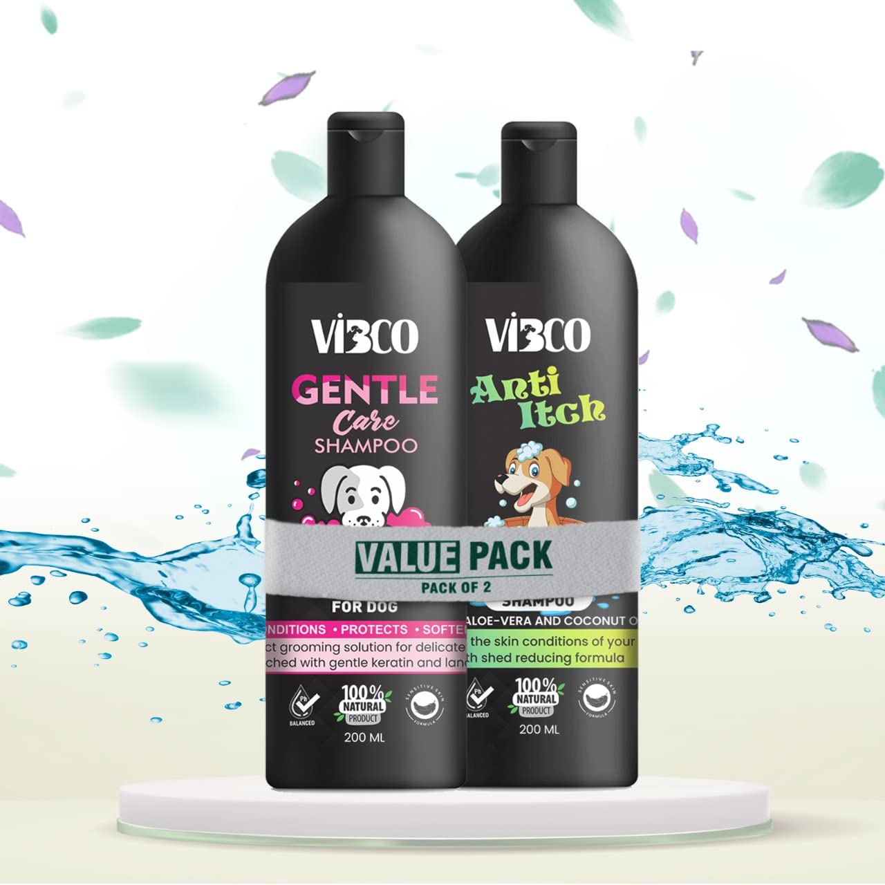 Vibco(Combo of 2) Dog Gentle Care Shampoo(200ml)+Anti Itch Shampoo(200m)| Dog Shampoo | Hydrates & Conditions| Shiny & Healthy Coat of Hair (B0BTDL4SDB) Amazon Price History, Amazon Price Tracker