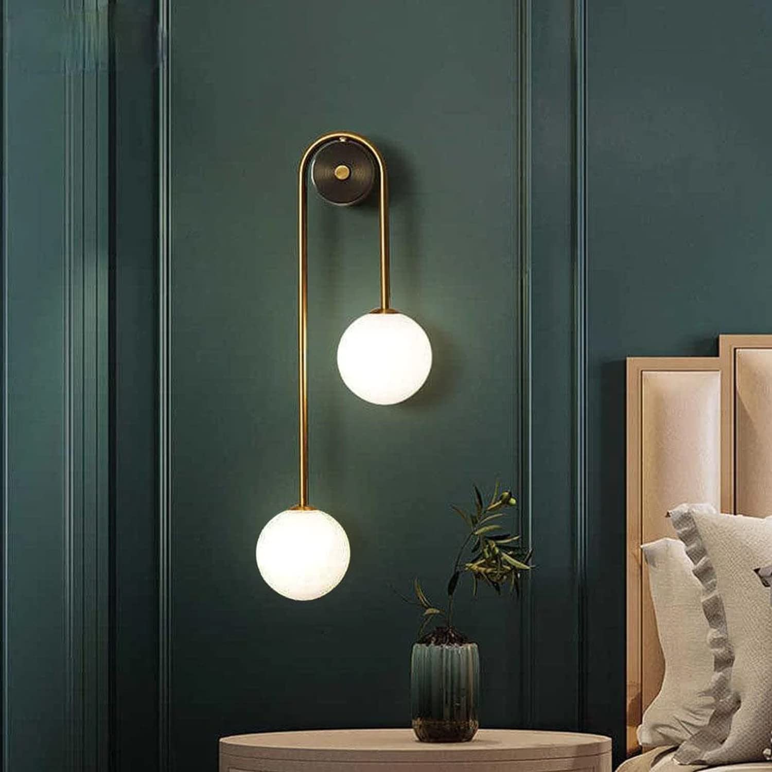Harold Electricals Mid-Century Modern Melkweg Golden Wall Light | Forested Glass Wall Scone with E14 Bulb for Living Room, Bedroom, Bedside, Restaurant, Bathroom & Corridor -Bulb Included (B09V4N42D7) Amazon Price History, Amazon Price Tracker