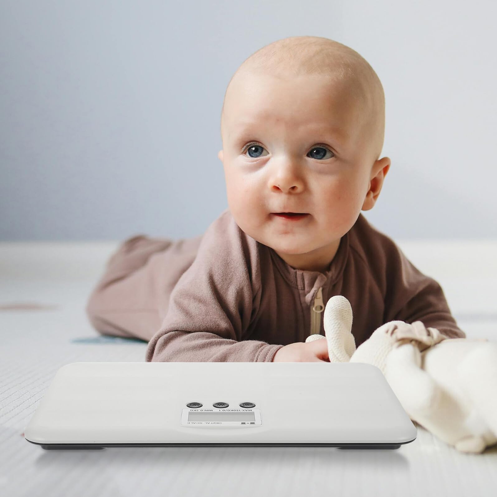 Toddmomy Balance Électronique Numérique Conversion D’unités Capacité 150kg Affichage Digital Design Plat en Plastique Blanc pour Bébé et Animaux de Compagnie pour Usage Domestique