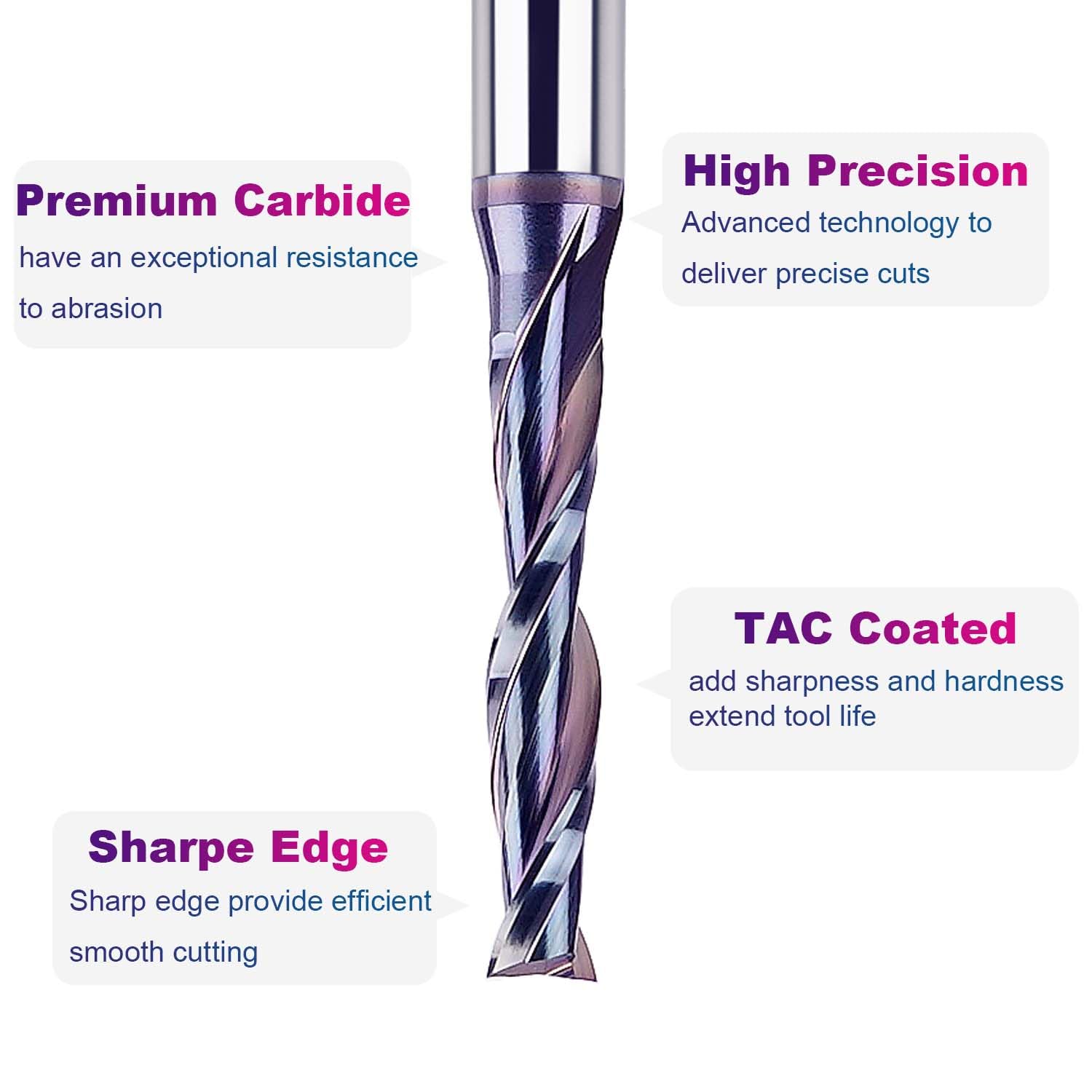 SpeTool Spiral Upcut Router Bit 3/16 " Cutting Diameter 1/4 Inch Shank with Extra Long Life Coating - Image 4