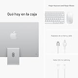 Apple iMac 2021 - 24 pulgadas, chip Apple M1 con CPU de 8 núcleos y GPU de 7 núcleos, 8 GB de RAM, 256 GB, plata