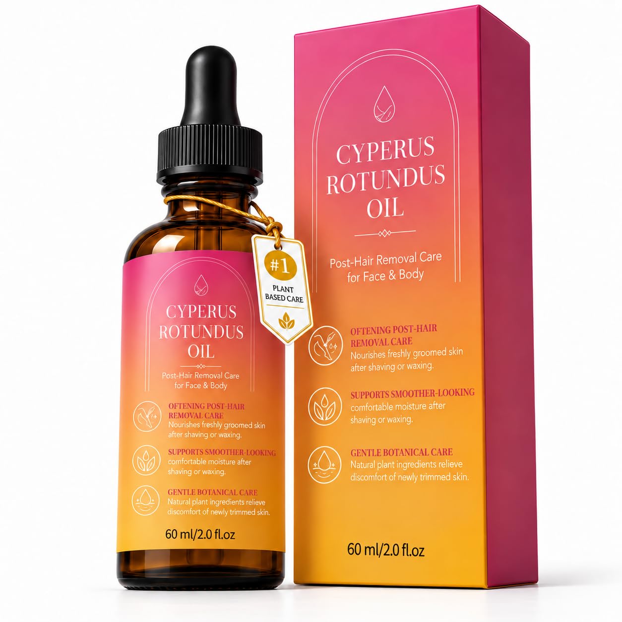Cyperus Rotundus Oil for Post-Hair Removal Care, Face & Body, 2.02 fl oz 2 Fl Oz (Pack of 1)