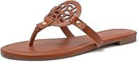 KATLIU Women's Dressy Flip Flop Sandals - Comfortable Round Toe Thong Flats with Cushioned Non-Slip Sole