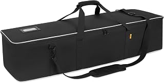 Multifunctional Tripod Bag 40 X 9.5 X 9.5 Inches / 101.5 X 24 X 24 cm Heavy Duty Tripod Carrying Case with Handle for Microphone Stands, Lights, Speakers, Cameras, Booms, Black