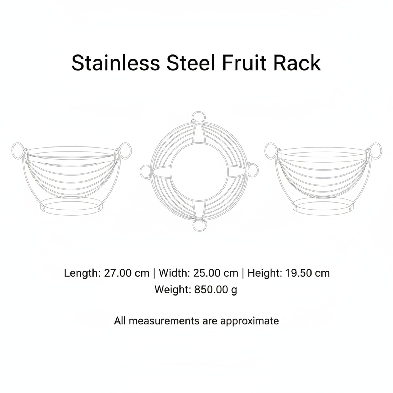 Fruttiera in Acciaio Inox, 1 PC