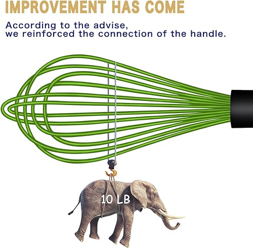 Miniatura 4 de OYV Batidor de silicona apto para lavavajillas, diseño sellado a prueba de agua, juego de 3, batidores de cocina profesionales para cocinar