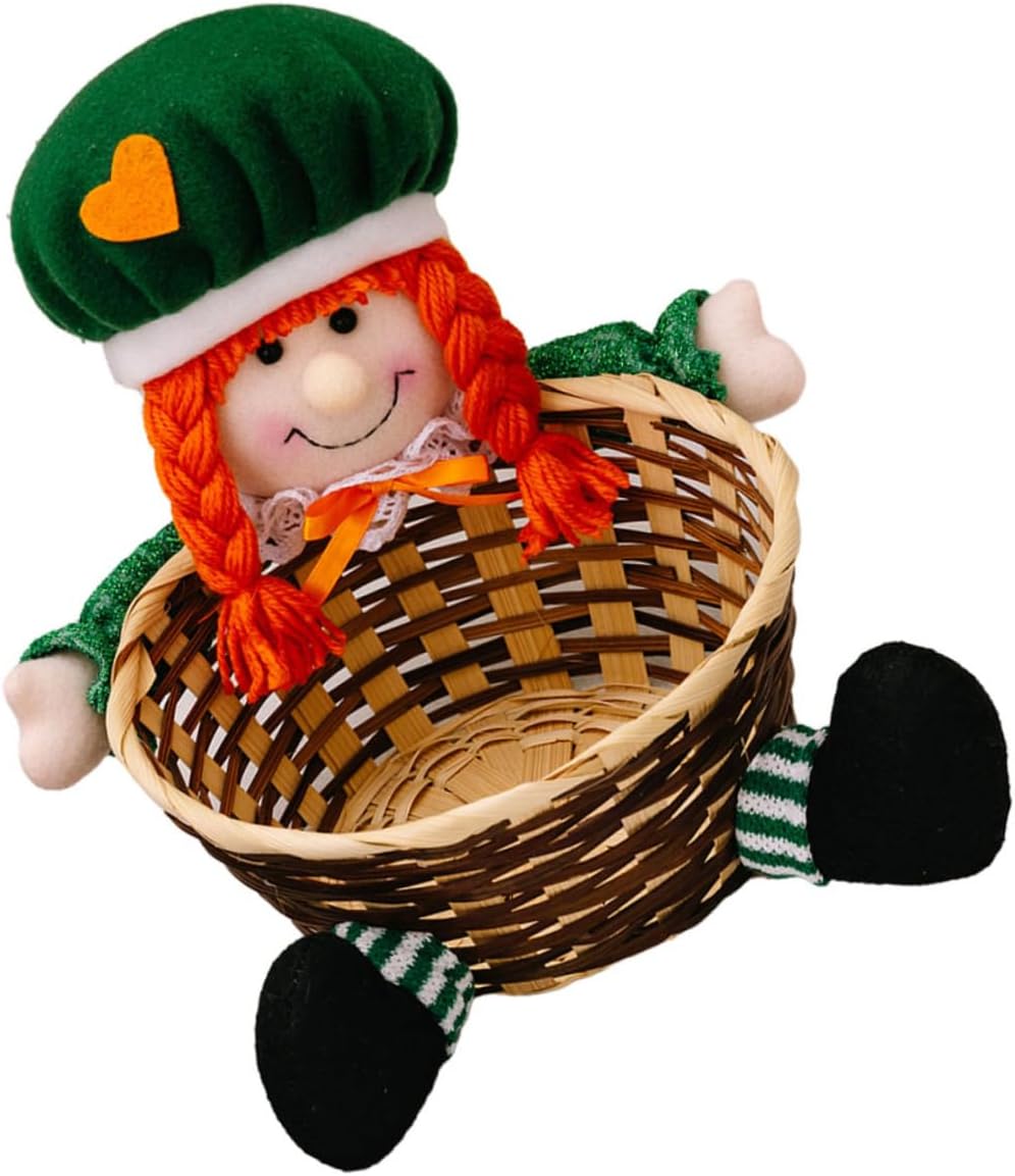 PRETYZOOM Lovely Patrick's Day Candy Holder Basket Adorable Leaf Design for Table Decoration for Patrick's Day Parties Smooth Surface for Safe Use