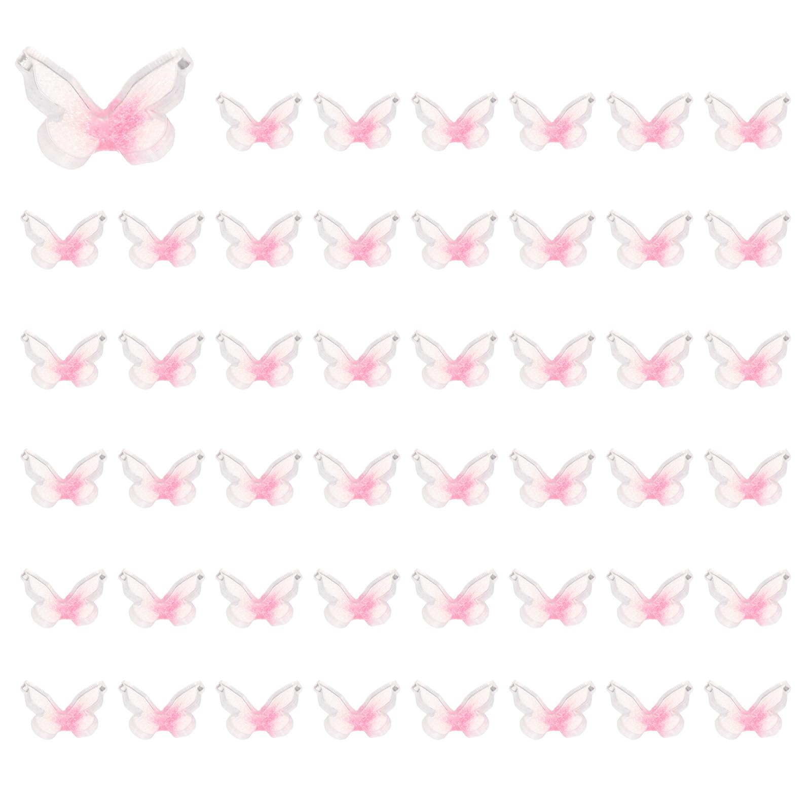 CoCud Mini Resin Butterflies, 8mm Length, Resin Miniature Dollhouse Accessories Red&White