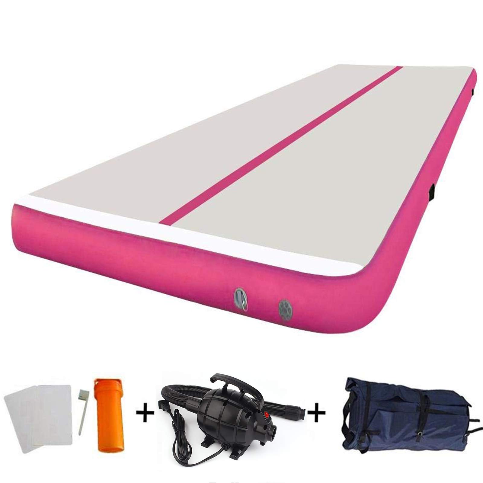 MELCHEF 50ft/40ft/33ft/26ft/23ft/20ft/17ft Air Track Inflatable Gymnastics Air Track for Training/Home/Cheerleading/Yoga/Water with Pump