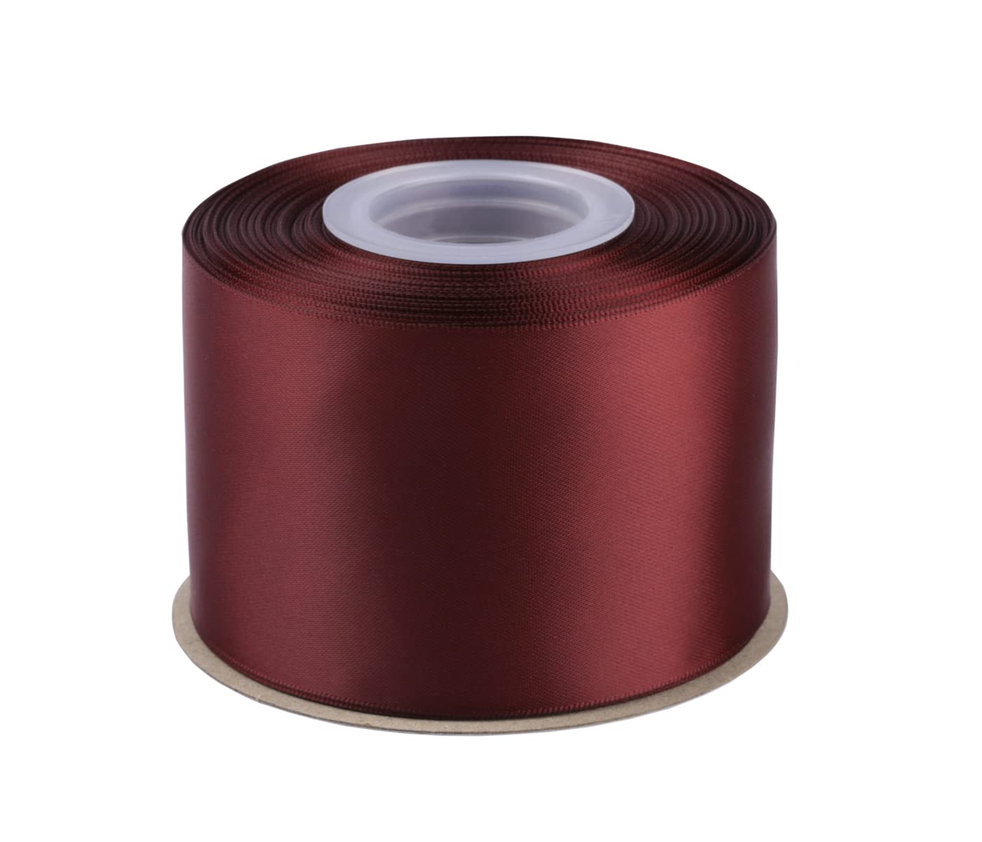 Fondersy 63mm X 22M Double Faced Satin Ribbon Burgundy Polyester Ribbon for Gift Wrapping Wedding Decoration Floral Arrangement Crafts