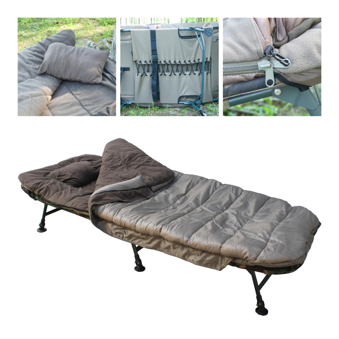Winter Schlafsack fürs Angeln extra breit Temperatur Karpfenliegen - Außenschlafsack mit “Wärme-Stop-System” bis zu -5° - mit Tragetasche Karpfen Camping Festival wasserabweisend