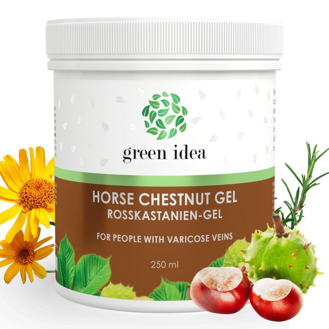 Green idea - Gel de Massage au Marron d'Inde et Arnica contre les Varices 250 ml - Traitement pour Varices et Hémorroïdes - Améliore la Circulation Sanguine - Soulage Rapidement - Veines Saines | Crème Jambes à l'arnica, Marronnier, Rutine, Contre les var