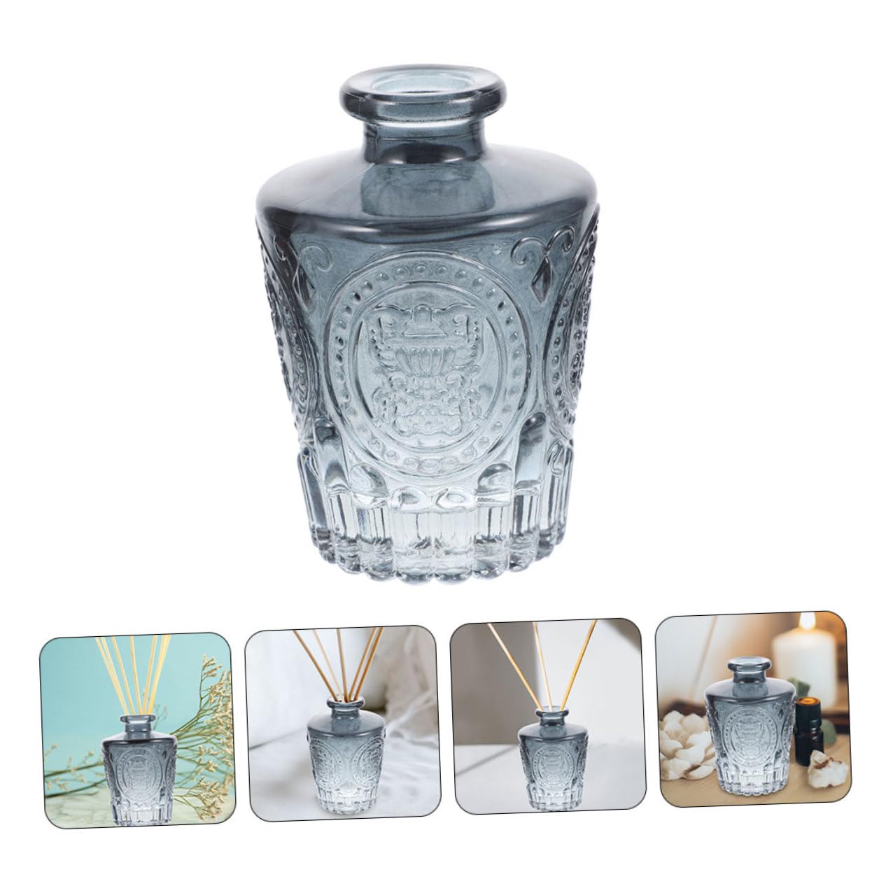 Cabilock Lot de 4 Diffuseurs de Parfum en Verre 130ml pour Maison, Diffusion Homogène des Arômes, Flacons Décoratifs Simples et Élégants pour Table