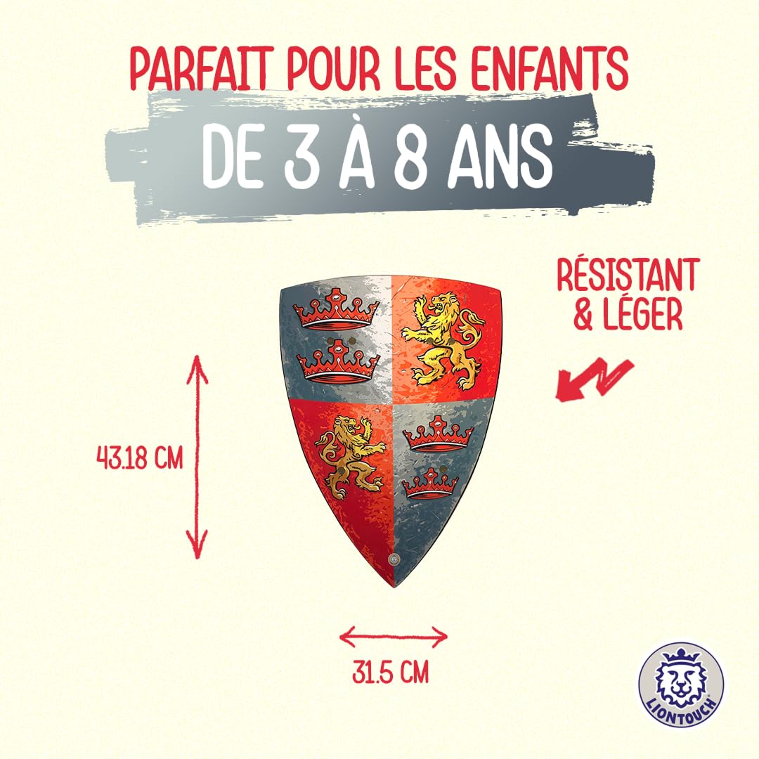 Liontouch - Bouclier Prince Coeur de Lion - 3-8 Ans| Jeu De Simulation Médiéval en Mousse pour Enfants Prêts pour des Aventures Chevaleresques | Armes & Armures Sécurisées pour Déguisements Royaux