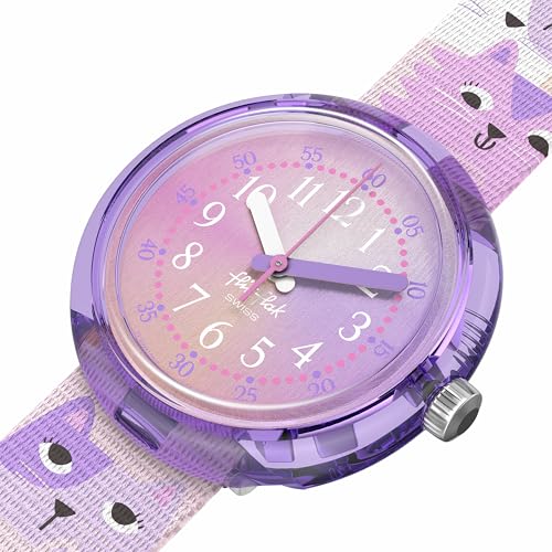 Flik Flak Girl Kids Watch Biosourced Quartz Waterproof Cutie Kitty3