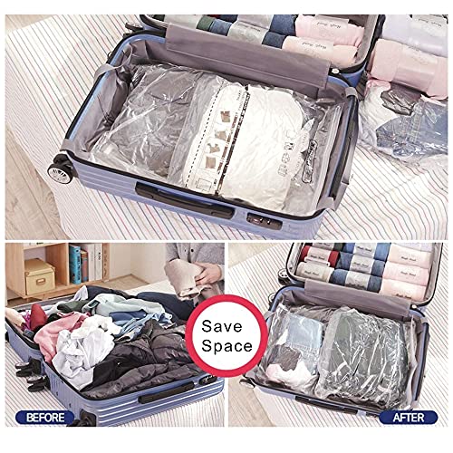 Set Of 6, The Elixir Deco Rolling Storage Bags Space Saver For Clothing On The Go, Travel Trips, Zip Sealing, Space Saving (S - 13" X 15" 2P, M - 16" X 19" 2P, L - 23" X 22" 2P) #TOP6