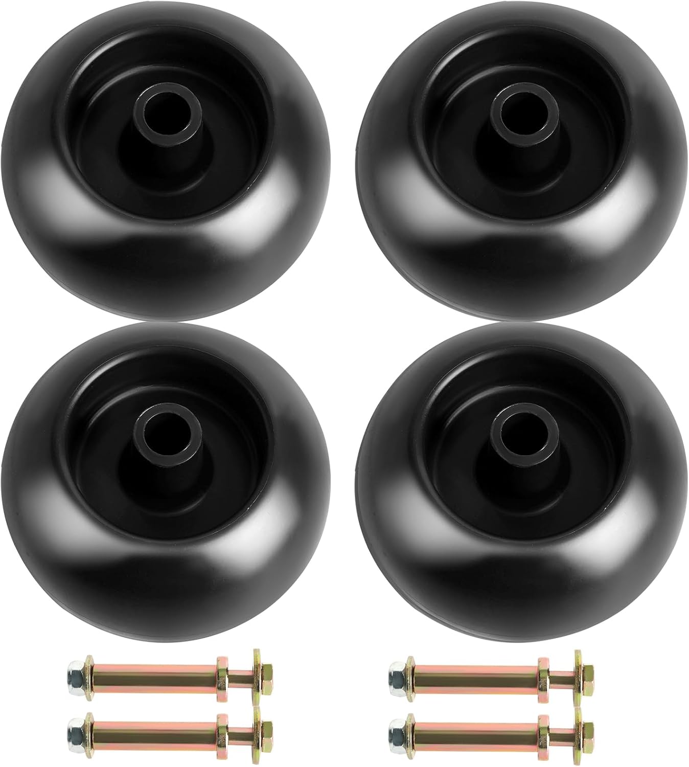 4 Pack 103-3168 Anti Scalp Lawn Mower Deck wheel and bolt kits replaced for Exmark Toro 103-7263 103-4051, Bad Boy 022-5234-98 022-1000-00,Kubota K5351-42110 K5371-42110,More 5/8" Bore size Wheel.