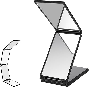 Lusofie 360 Degree Self Cut Mirror Foldable Makeup Mirror Handheld Desktop DIY Haircut Tool Styling Grooming for Men 4 Way Mirrors 360 Mirrors for Women for Braiding