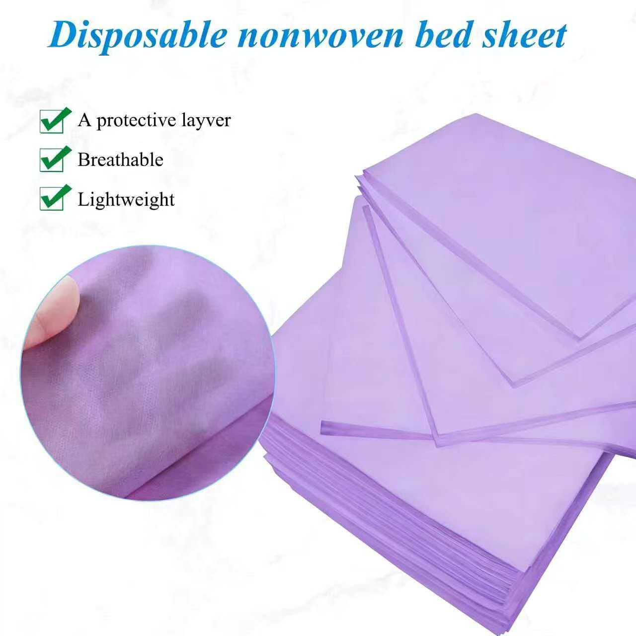 100 sábanas desechables de 31.5 x 71 pulgadas, fundas de cama de tela no tejida para máxima higiene y comodidad en masajes, tatuajes, tratamientos de belleza y spa, sábanas transpirables y duraderas