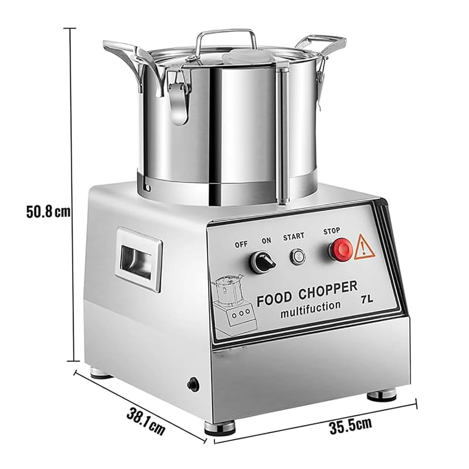 Picadora de Alimentos Comercial de 1400 W, picadora de Verduras eléctrica de Barril de Acero Inoxidable de 15 L para triturar, Picar y Hacer puré Fácil de Limpiar Potente procesador de Alimentos