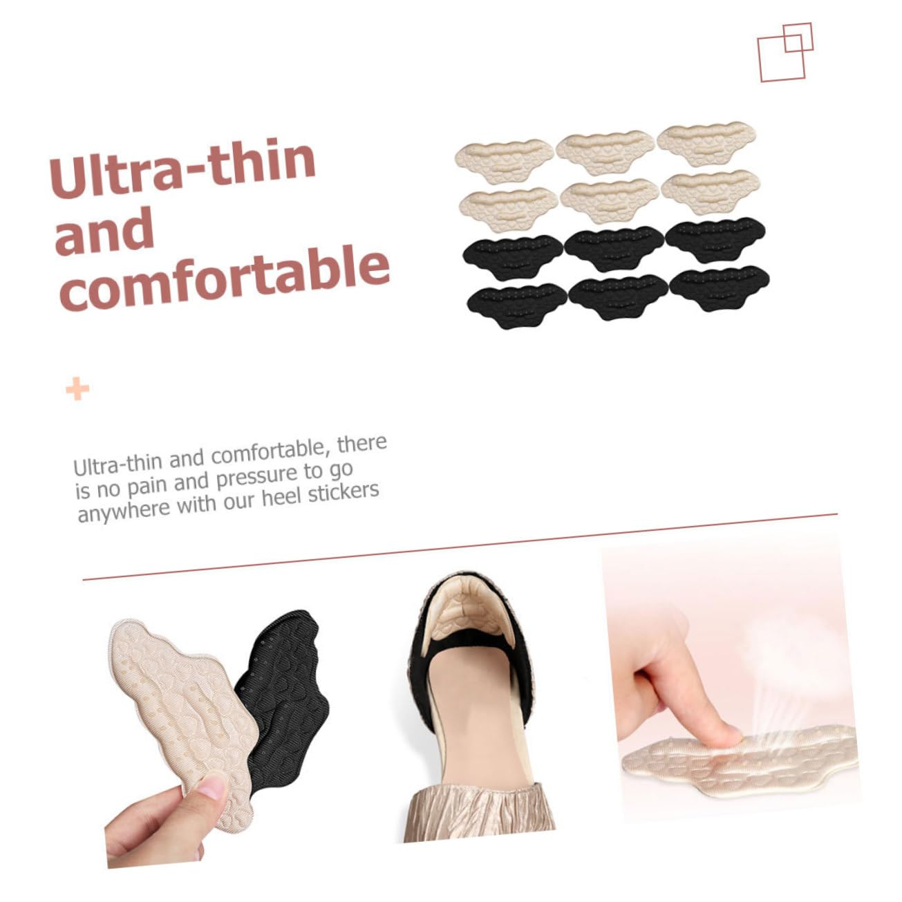 Mobestech 24paare Pärchen Selbstklebende Fersenpolster Für Schuhe Unsichtbare Fersenschutz-pads Zur Vermeidung Von Fußschmerzen Und Blasen Für Hohe Absätze Und Sport-schuhe Schwarz Und