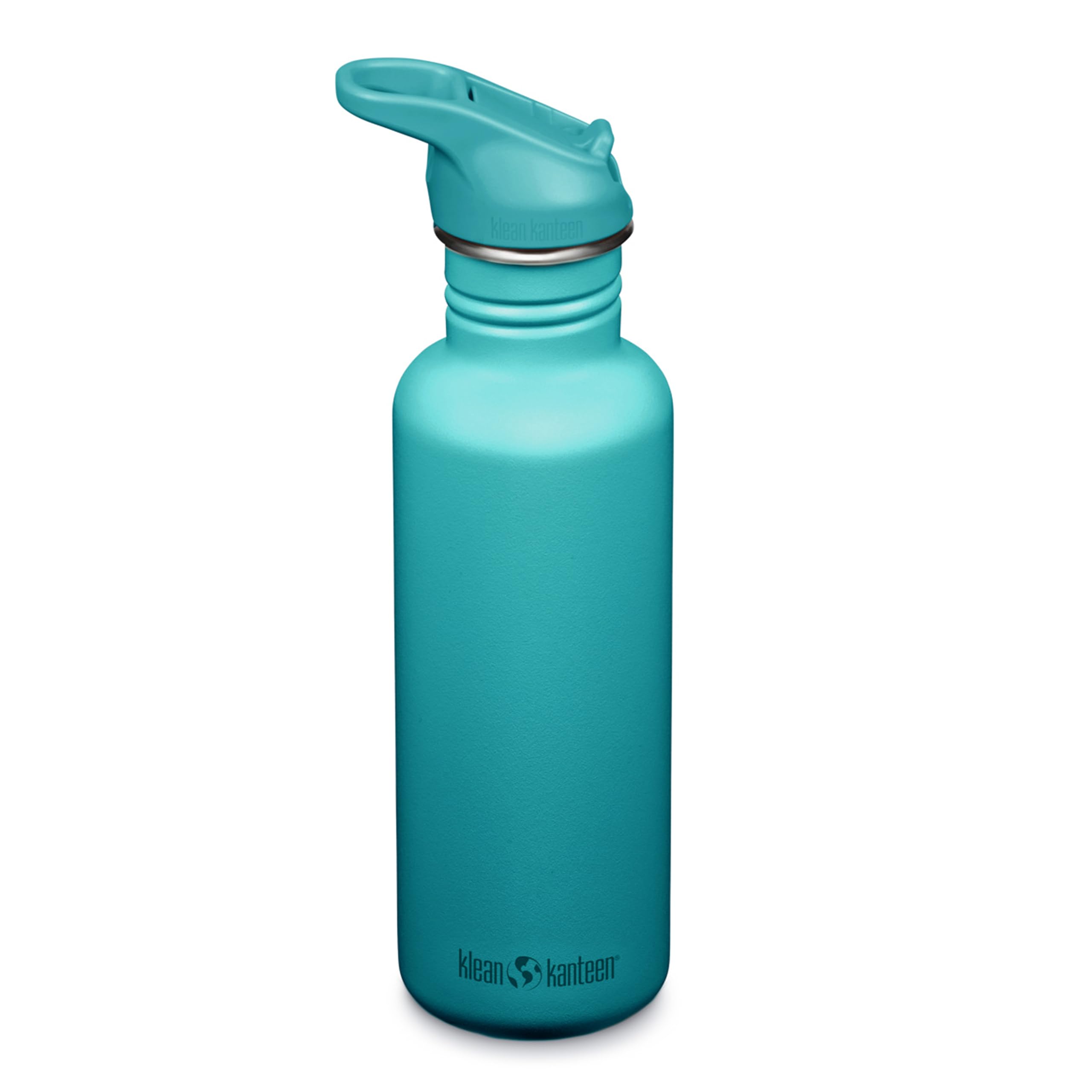 Klean Kanteen 800ml Classic Metal Water Bottle with Straw | 100% Leakproof | 27oz Stainless Steel Sports Water Bottle | Gym or Travel | Durable & BPA-Free | (Baltic Blue)