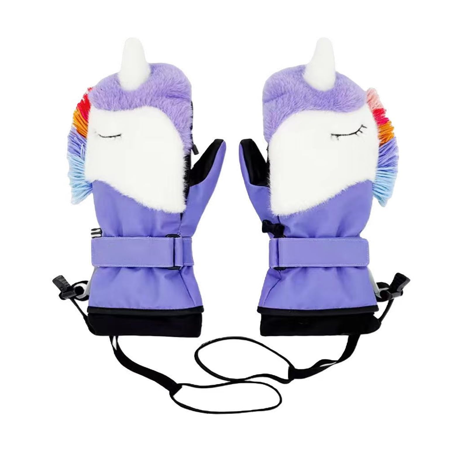 Guantes de esquí, Mitones Calientes para Deporte Invierno, Manoplas térmicas Invierno, Impermeables, para Moto, Snowboard, Ciclismo,[a] Purple,L