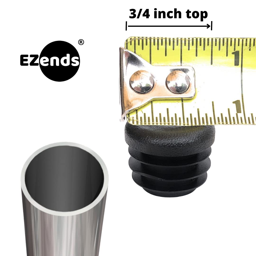 Tapón redondo de plástico de 3/4 pulgadas/tapón de tubo negro/utilizado con calibre 14 - 20 Grosor de la pared del tubo/deslizamiento duradero de la silla/proporciona protección en el suelo