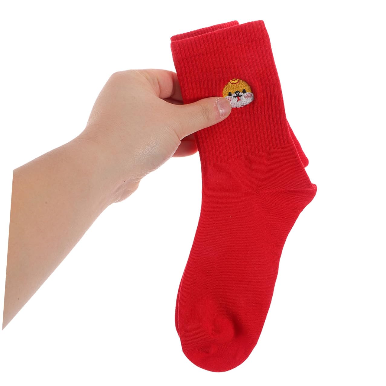 Ipetboom 2paires Chaussettes Brodées de Serpents pour Nouvel An Chinois Coton Doux Unisexes Pours Fêtes Vie Quotidienne