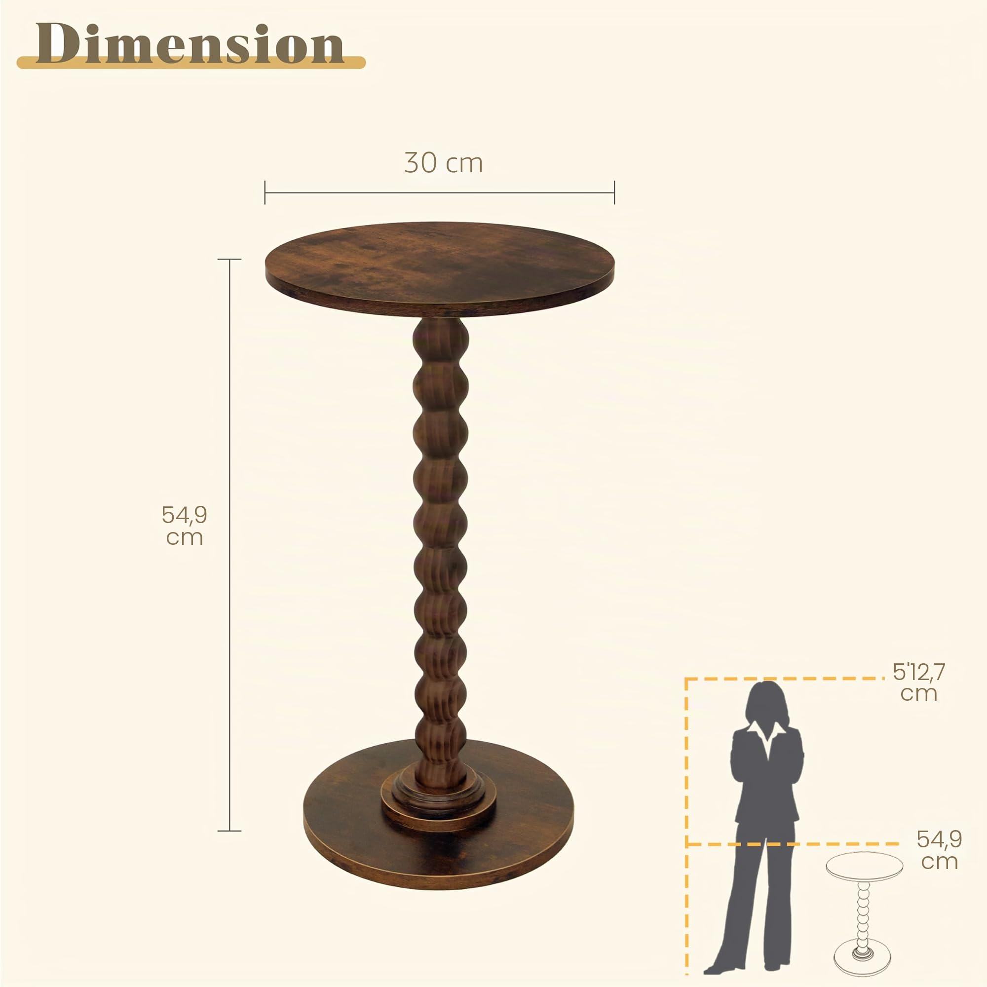 Fultyle Table d'appoint, Marron