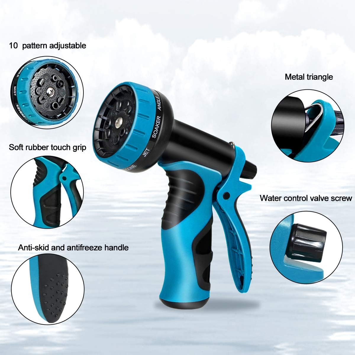 SnugNiture 100FT Expandable Garden Hose with 10 Function Spray Nozzle, Superior Strength 3750D No-Kink Expanding Pipe, Leakproof Lightweight Water Hose with 3/4" Solid Connector : Patio, Lawn & Garden