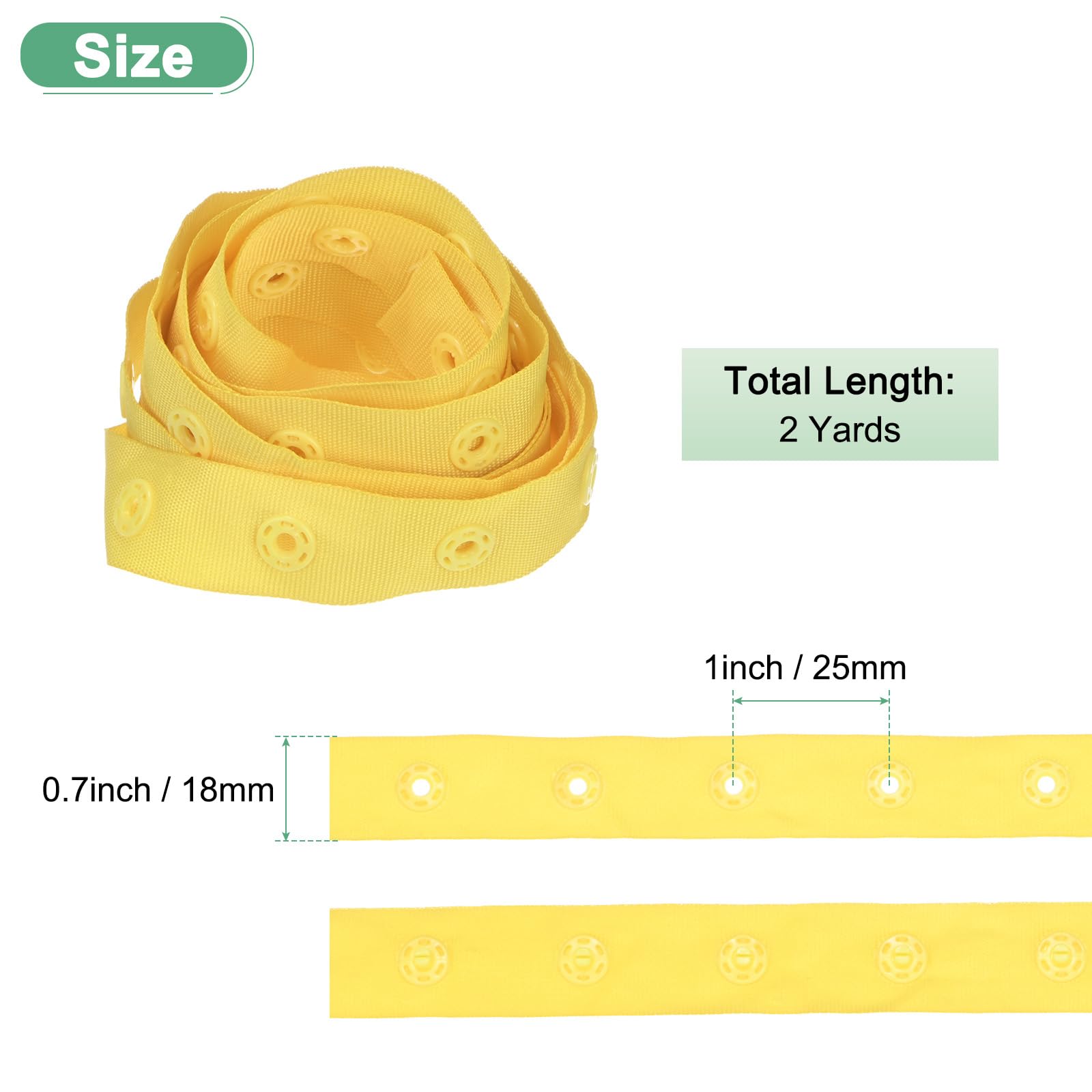 M METERXITY Plastic Snap Buttons, 2 Yards Plastic Snaps - Image 3