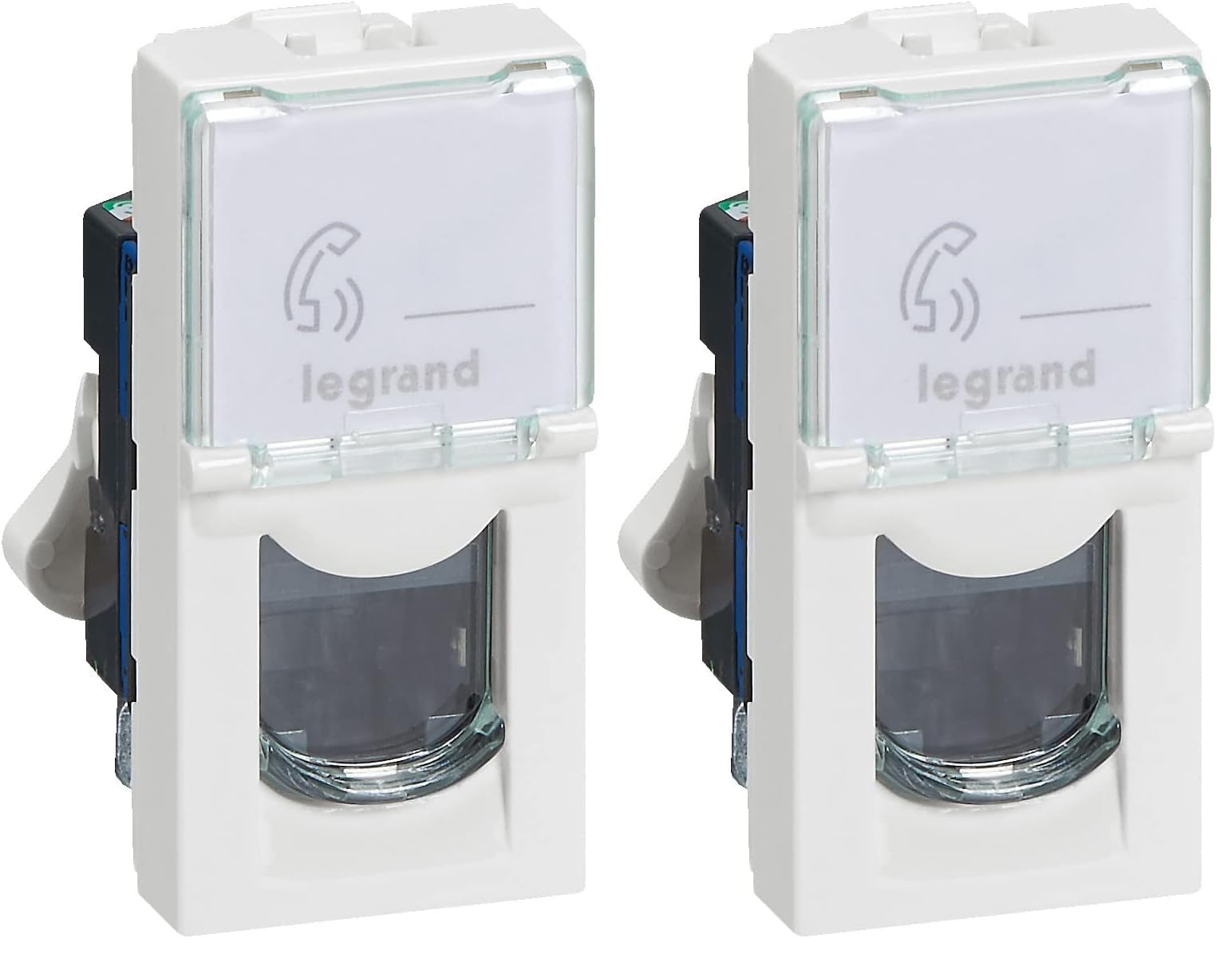Legrand - Prise RJ 45 multimédia Mosaic catégorie6 F/UTP - Blanc - 1 Unité (Lot de 2)