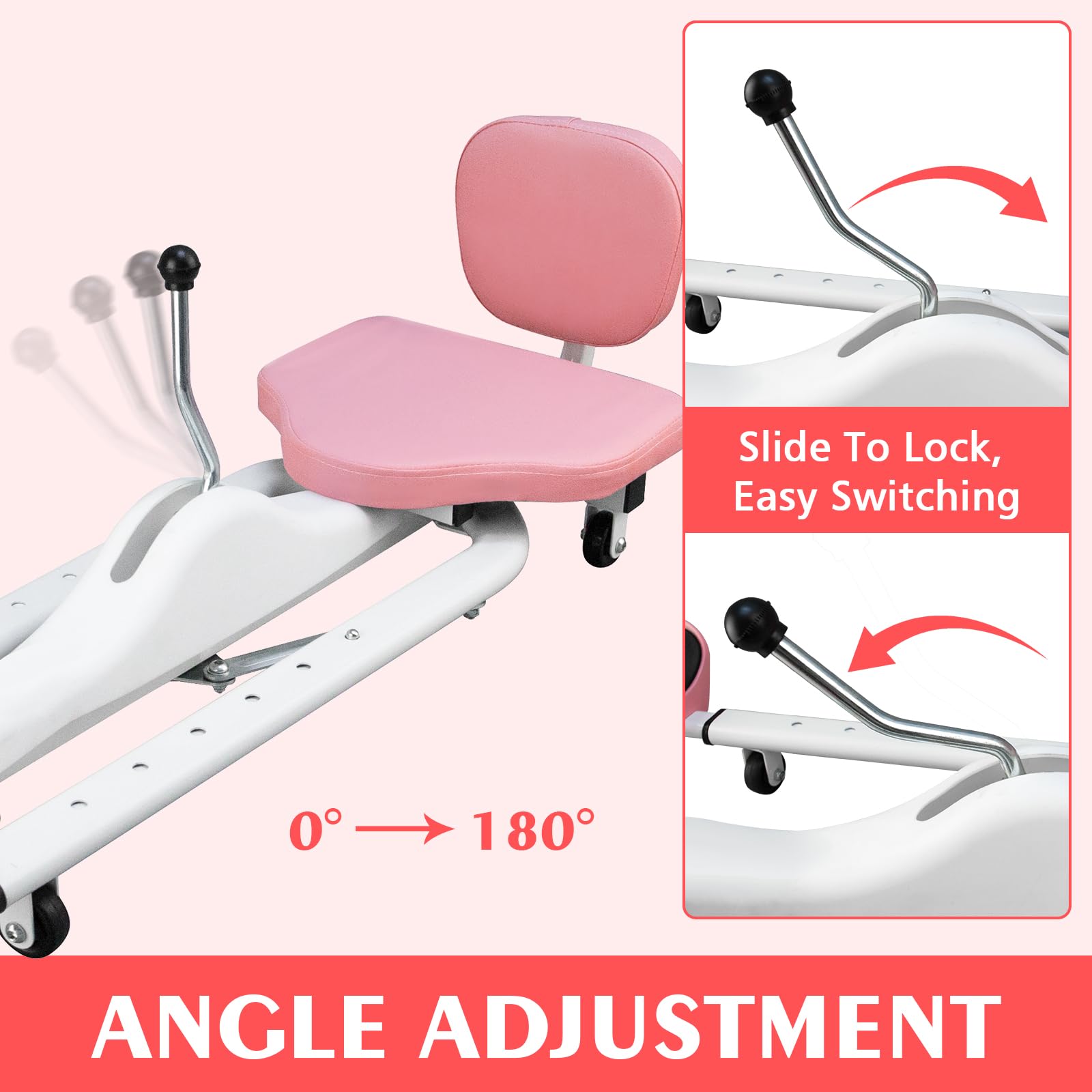 Estensore per gambe, Macchina per spaccata, Macchina estensore per allargamento gambe, 128-168cm Regolabile 0-180° Attrezzatura per stretching spaccata per Fitness, Danza, Yoga