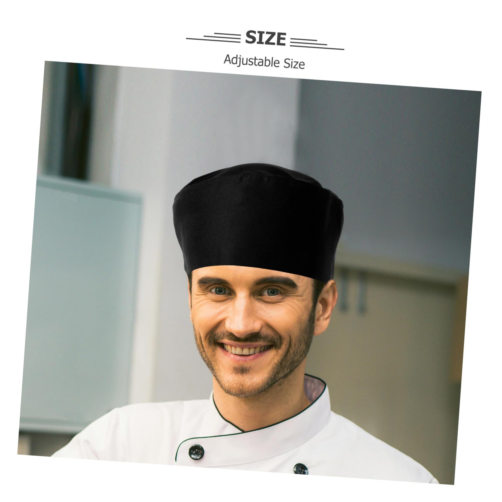 Beavorty Sombrero De Cocinero Gorras De Cocinero Gorro De Cocina Tapa De Catering Gorro De Chef Sombreros De Cocina para Sí Gorro De Cocinero Algodón Black