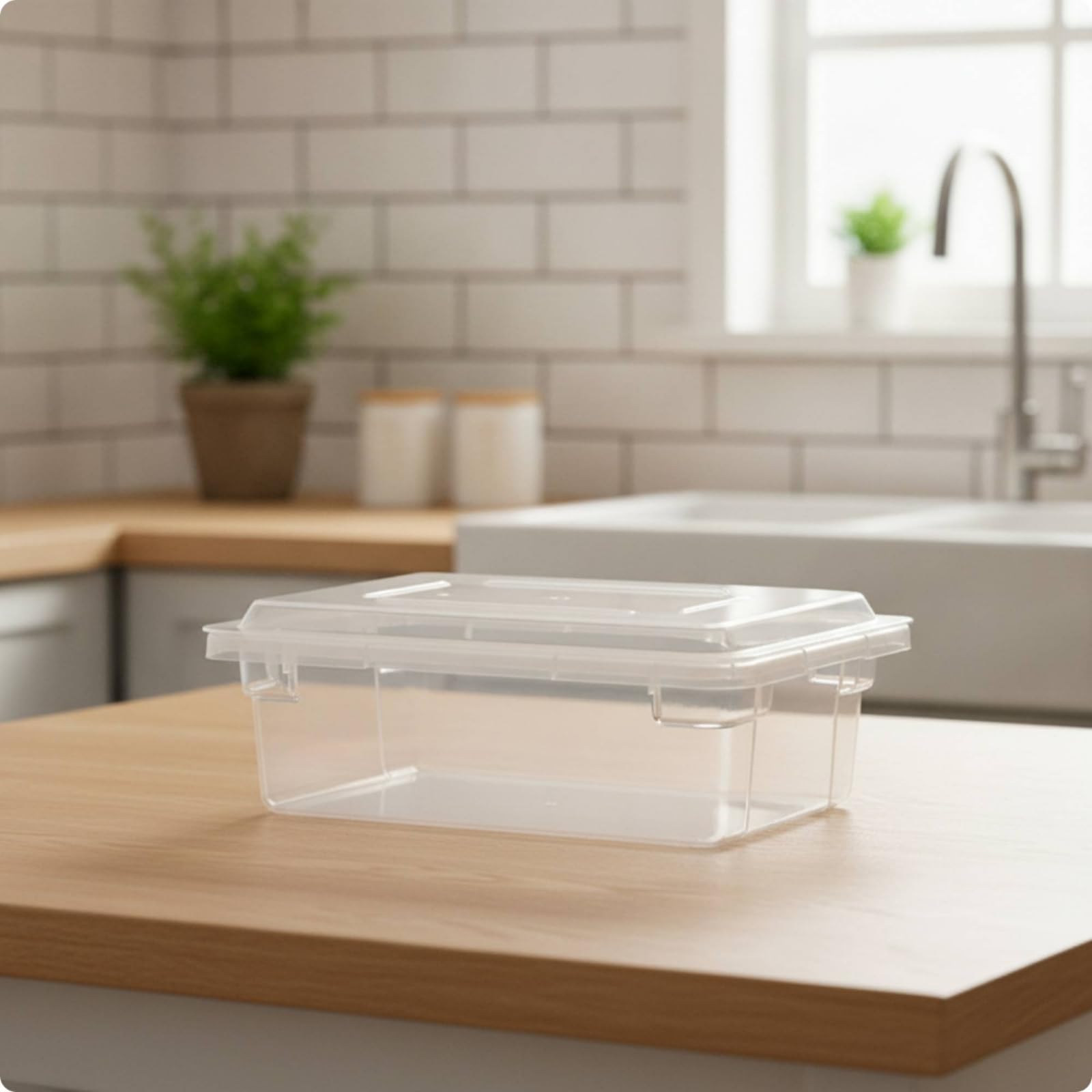Contenitore Alimentare Trasparente Resistente Contenitore Impilabile con Coperchio Spesso Scatola di Plastica con, 44.5cm X 30.2cm X 15cm, Contenitore Rettangolare Piccolo Basso