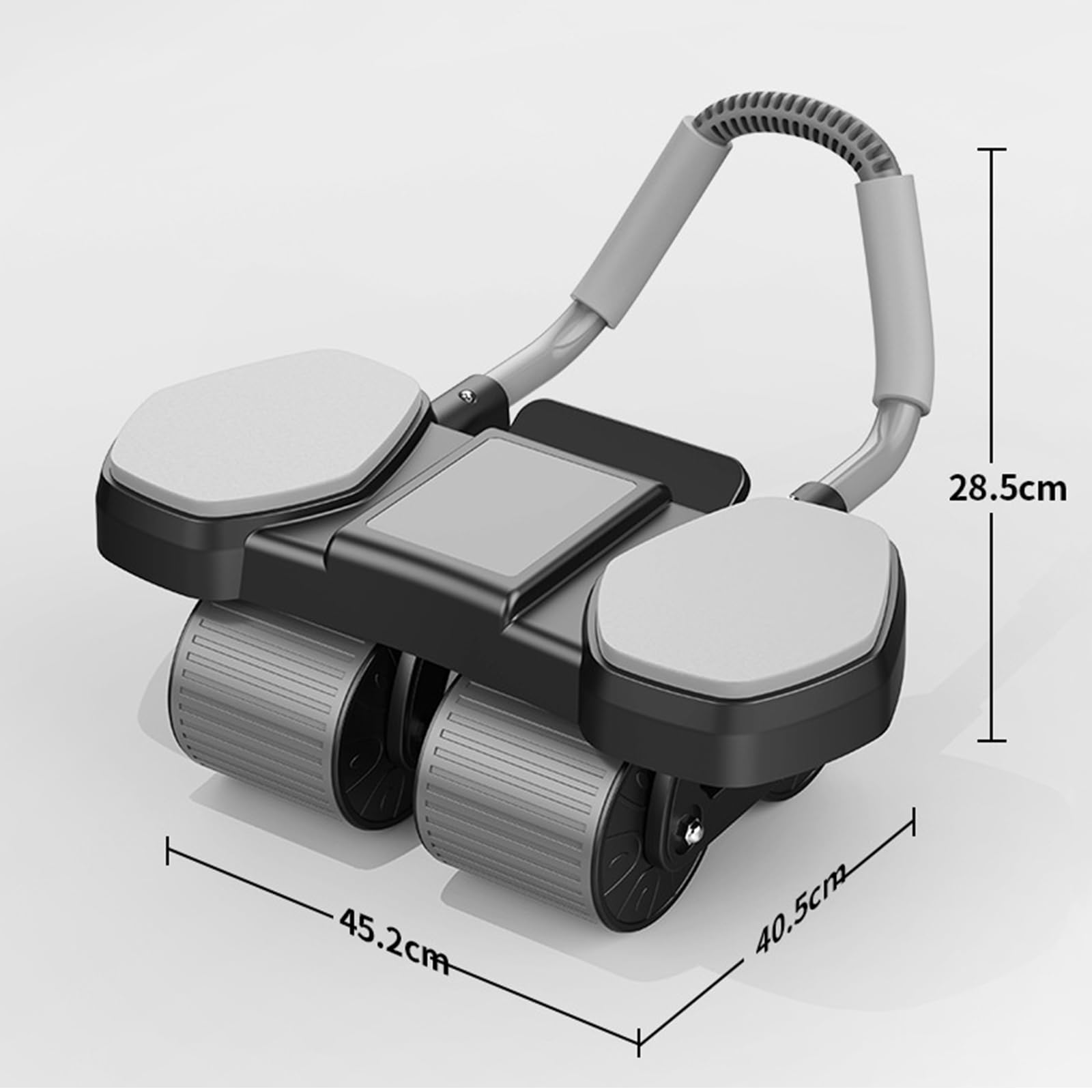 ULUCAN Pro Ab Roller z podpórkami na łokcie, stabilność 4 kółek do brzucha do sześciopaku, łagodzenie bólu pleców, trening podstawowy, bardzo szeroka mata pod kolana w zestawie (do użytku w domowej