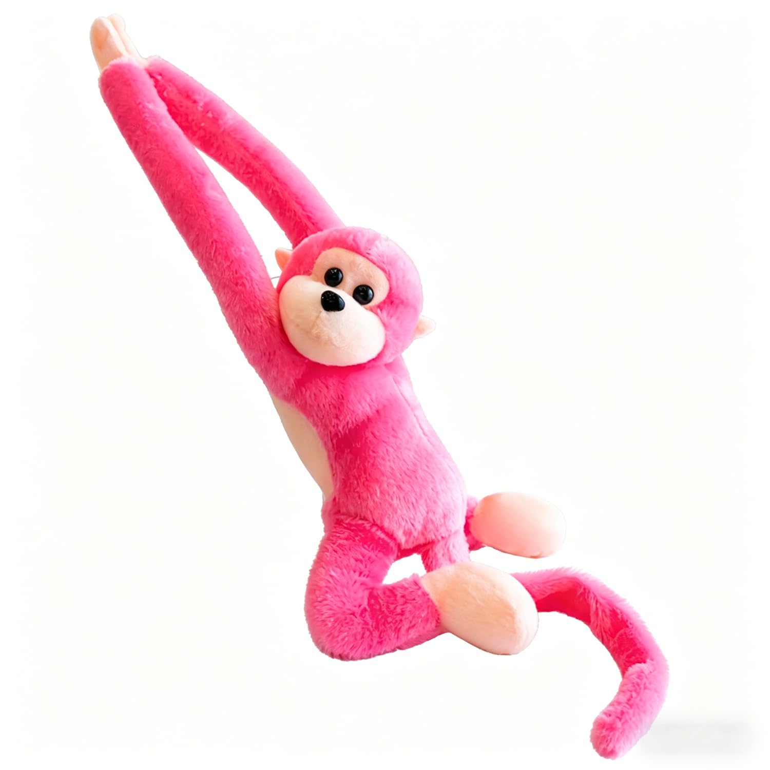 Long Arm Monkey Plush Toy,Hanging Monkey Stuffed Animal 27.6 inch,Doll Plush Toy Curtain Monkey with Sound & Long Arms,for Curtain Tie-Back, Kids Room Decor (Pink)