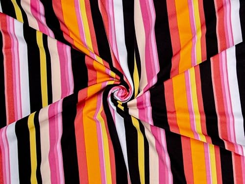 Minerva Red Multi Deadstock ITY Silky Stretch Knit Fabric for Dressmaking - 142cm Wide - per metre