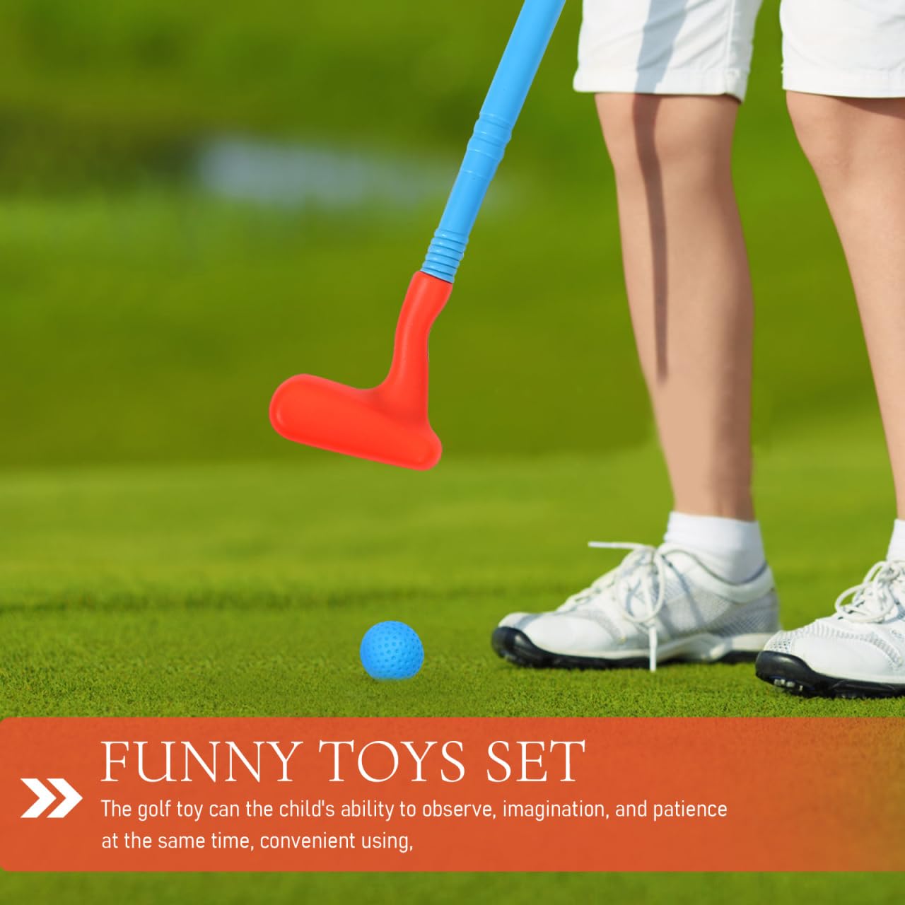 Toddmomy Ensemble De Golf pour Enfants avec 3 Clubs en Plastique 3 Balles 2 Drapeaux Et 2 Trous Jouet d'exercice en Plein Air pour Développement Physique Et Patience