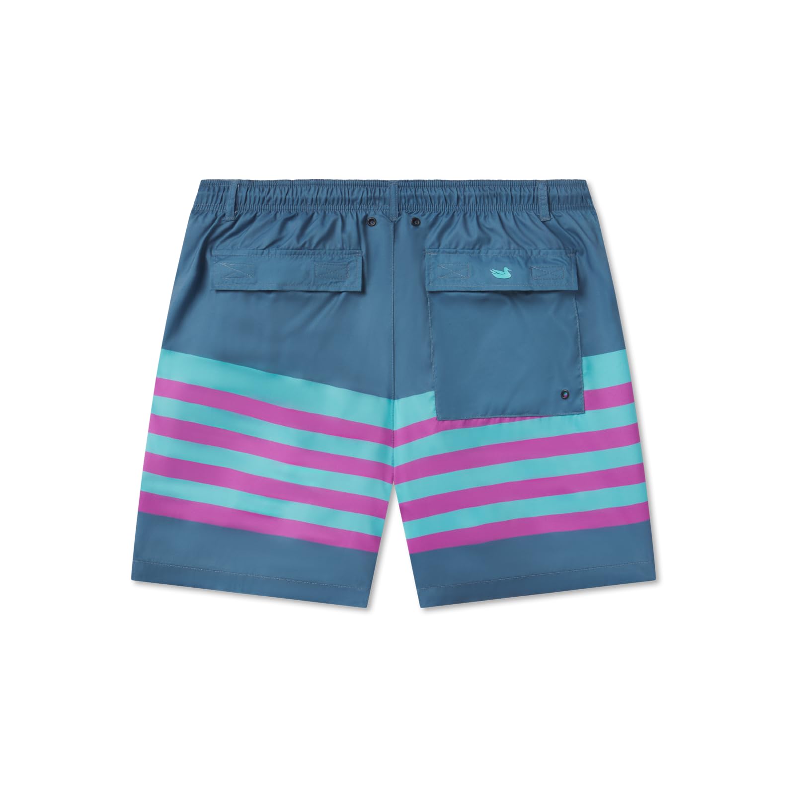 Southern Marsh Harbor Swim Trunks - Barcelona Lines, Slate & Teal, XX-Large