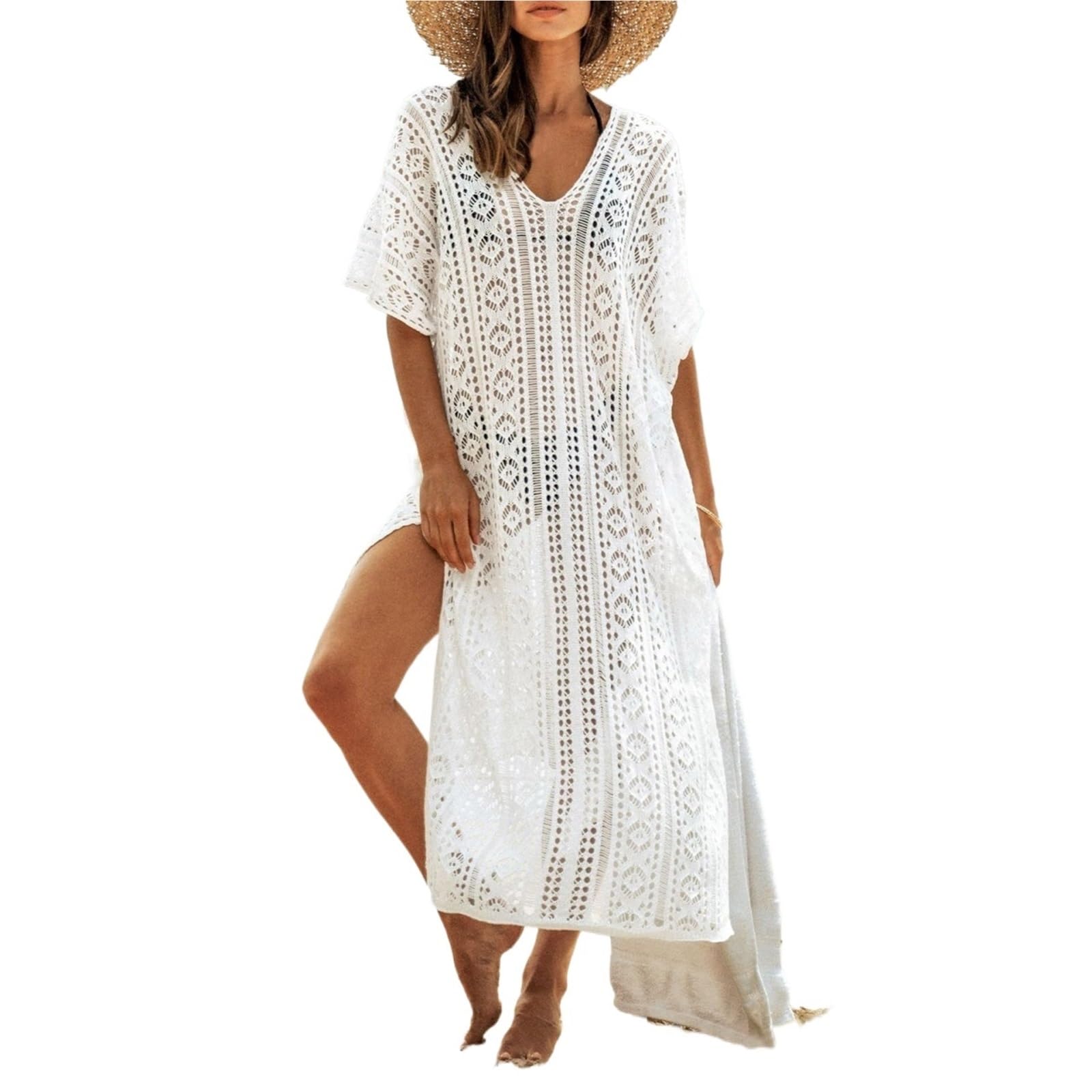 cache maillot Cape de plage à pompons et perles for femme, paréo, vêtements