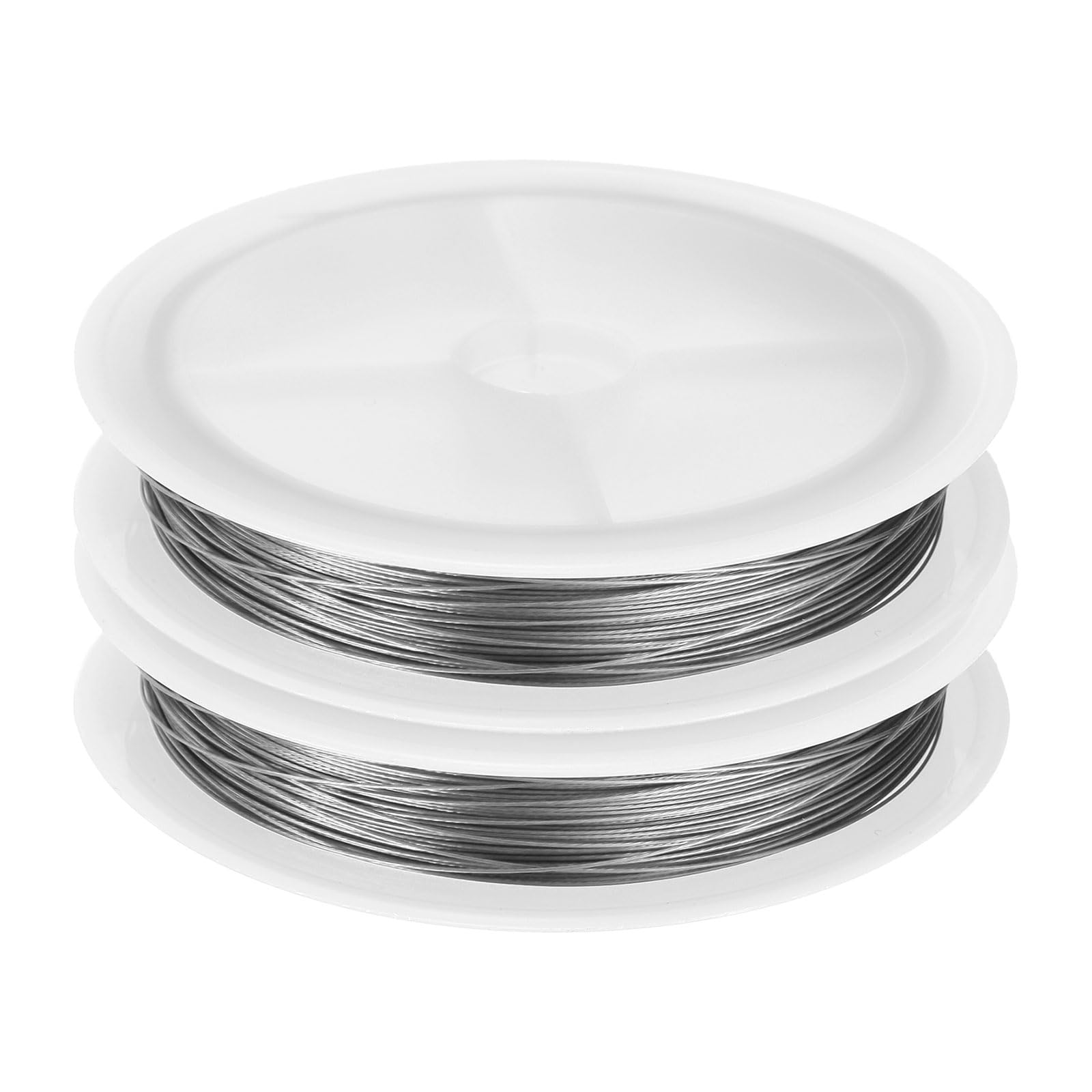 sourcing map 2pcs Artistic Wire 82ft Length 28 Gauge Stainless Steel Craft Jewelry Wrapping Wire Tarnish Resistant Beading for Jewelry Making Supplies Crafting, Silver