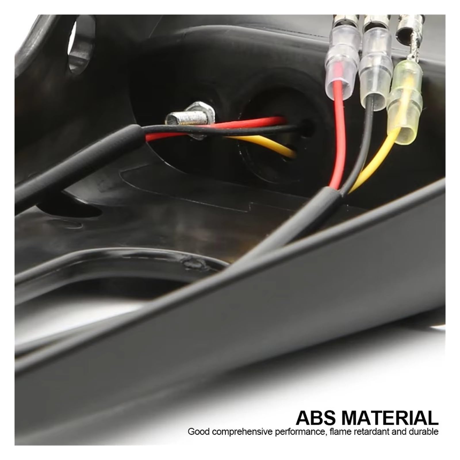 Support De Plaque D'immatriculation Universel pour Moto Feu Arrière LED ABS Arrêt Garde-Boue pour Tout-Terrain Support Plaque D'immatriculation(Black Set)