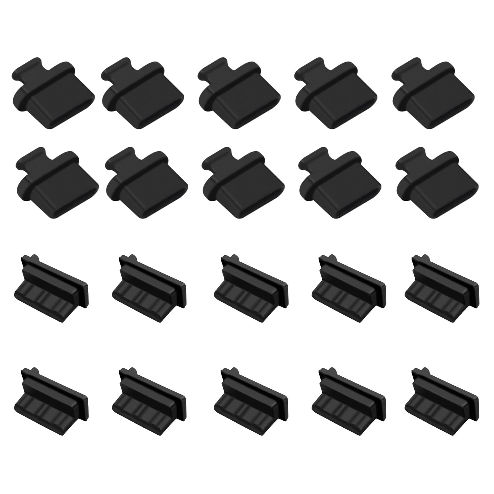 新型usb キャップ【USB-A&Type-C対応・usb保護キャップ20個セット】 コネクタカバー タイプcキャップ usb カバー 柔軟シリコン製 高耐久 繰り返し使用OK 防塵・防滴 スマホ・パソコン・タブレット・ゲーム機対応 1Phone15 16/Galaxy/MacBook / PS4 / PS5 / 各種PCなど幅広対応 収納ケース付きブラック
