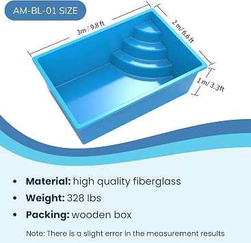 Versatile Fiberglass Pools In Ground Pools - Excellence Prefab Pools with 10 Styles and Customization Options (9.84'6.56'3.28')